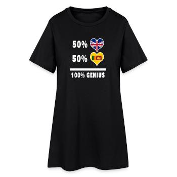 Sri Lanka and Great Britain 100% Genius Flag - Women’s T-Shirt Dress - black - Front