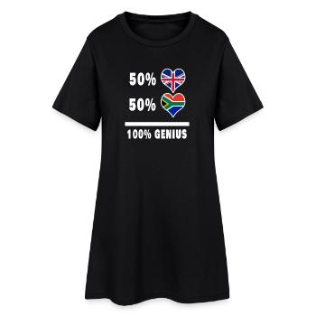 Afrique du Sud et Grande-Bretagne 100% Genius Flag - Robe T-shirt Femme - noir - Devant