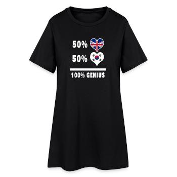 Corée du Sud et Grande-Bretagne 100% Genius Flag - Robe T-shirt Femme - noir - Devant