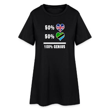 Tanzanie et Grande-Bretagne 100% Genius Flag - Robe T-shirt Femme - noir - Devant