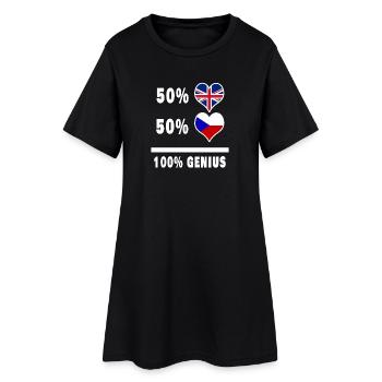 République tchèque et Grande-Bretagne 100% Genius Flag - Robe T-shirt Femme - noir - Devant