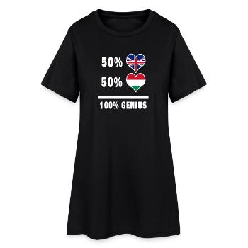 Ungarn und Großbritannien 100% Genius Flagge - Frauen T-Shirt-Kleid - Schwarz - Vorne