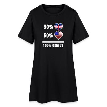 Drapeau 100% Genius des États-Unis et du Royaume-Uni - Robe T-shirt Femme - noir - Devant