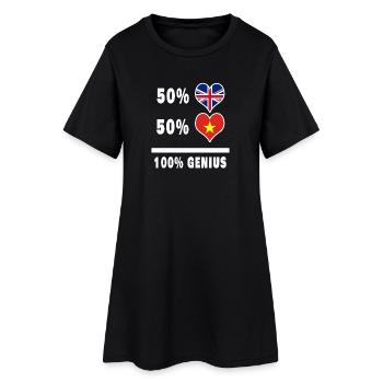 Vietnam et Grande-Bretagne 100% Genius Flag - Robe T-shirt Femme - noir - Devant