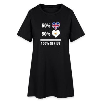 Chypre et Grande-Bretagne 100% Genius Flag - Robe T-shirt Femme - noir - Devant