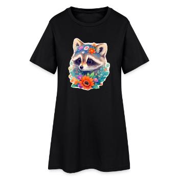 Raccoon - Women’s T-Shirt Dress - black - Front