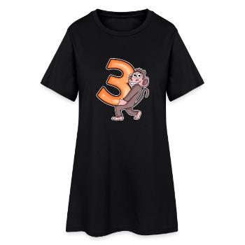 3 anniversaire 3 ans avec motif animal - trois - Robe T-shirt Femme - noir - Devant