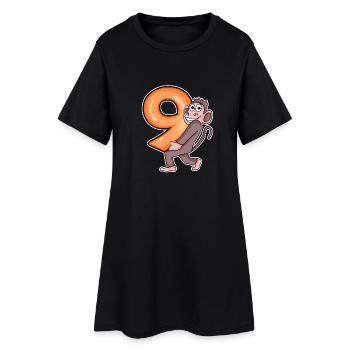 9 Anniversaire 9 ans avec motif animal - neuf - Robe T-shirt Femme - noir - Devant