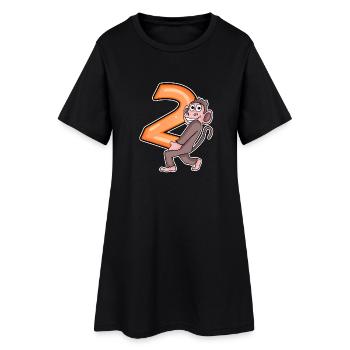 2 anniversaire 2 ans avec motif animal - deux - Robe T-shirt Femme - noir - Devant