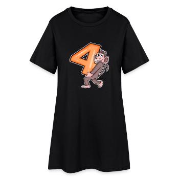 4 ans 4 ans avec motif animal - quatre - Robe T-shirt Femme - noir - Devant