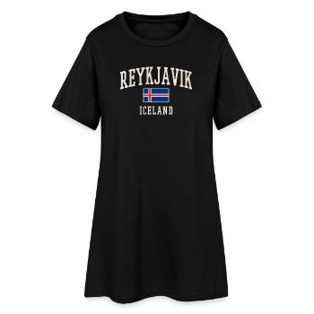 Reykjavik Islande T-shirt à drapeau vintage - Robe T-shirt Femme - noir - Devant