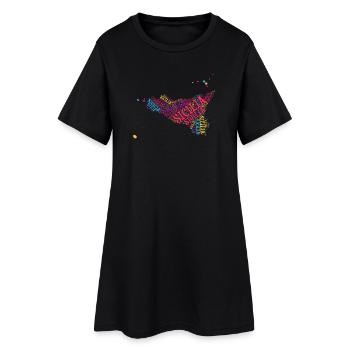 Sicily t-shirt map word cloud t-shirt - Women’s T-Shirt Dress - black - Front