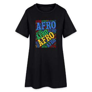 t-shirt Afro word cloud t-shirt gift idea - Women’s T-Shirt Dress - black - Front