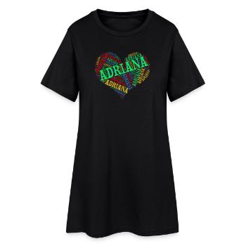 t-shirt Adriana t-shirt word cloud heart - Robe T-shirt Femme - noir - Devant