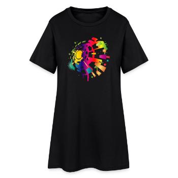 Symbole sonore coloré pour la saison des festivals - Robe T-shirt Femme - noir - Devant