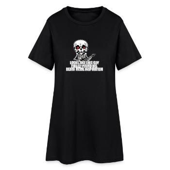Skeleton avec guitare DEATH METAL - Robe T-shirt Femme - noir - Devant