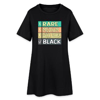 STEAK DE VIANDE CUITE DRÔLE BARBECUE GRILL - Robe T-shirt Femme - noir - Devant