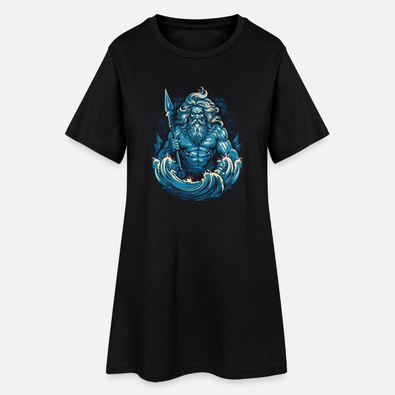 Poseidon - Robe T-shirt Femme - noir