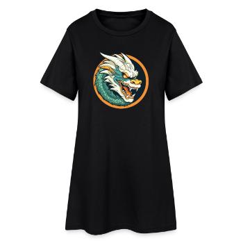 Blason du Dragon : Emblème du Dragon de la Braise - Robe T-shirt Femme - noir - Devant