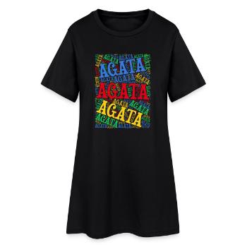 t-shirt Agata word cloud t-shirt gift idea - Women’s T-Shirt Dress - black - Front