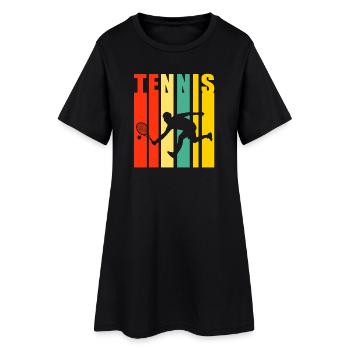 tennis, fan de tennis, jouer au tennis - Robe T-shirt Femme - noir - Devant