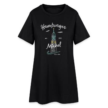 Hamburger Michel, Kirchturm, Allemagne - Robe T-shirt Femme - noir - Devant