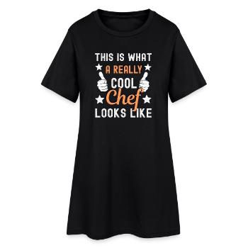 Chef Cuisinier Chef - Robe T-shirt Femme - noir - Devant