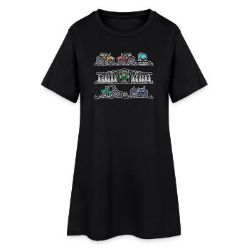 Traktor Landwirtschaft Kraftfahrzeug Landwirt Feld - Frauen T-Shirt-Kleid - Schwarz - Vorne