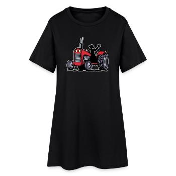 Tracteur agriculteur ferme agriculteur biologique véhicule utilitaire - Robe T-shirt Femme - noir - Devant