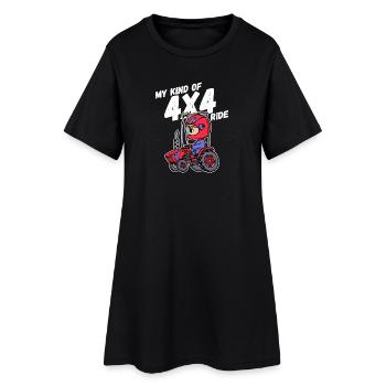 Traktor Jungbauer Landleben Statement Fahrzeug - Frauen T-Shirt-Kleid - Schwarz - Vorne