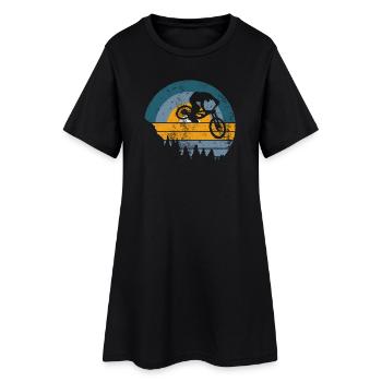 Sunset MTB Jump Silhouette - Frauen T-Shirt-Kleid - Schwarz - Vorne