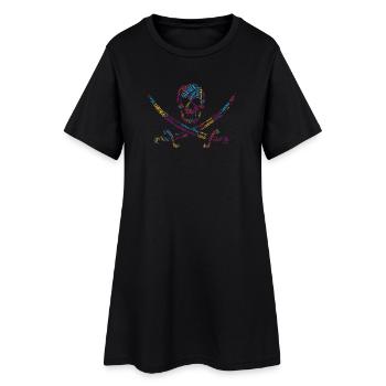 LGBTQIA+ T-Shirt Skull Sword Word Cloud Gay Pride - Women’s T-Shirt Dress - black - Front