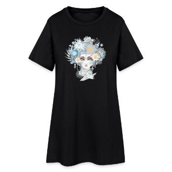 Portrait de sirène dans des couleurs pastel froides - Robe T-shirt Femme - noir - Devant