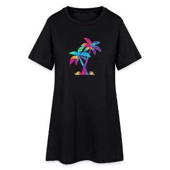Palm Colorful Holiday Beach - Robe T-shirt Femme - noir - Devant