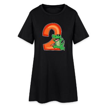 2 anniversaire 2 ans avec motif animal - deux - Robe T-shirt Femme - noir - Devant