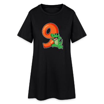 9 Anniversaire 9 ans avec motif animal - neuf - Robe T-shirt Femme - noir - Devant