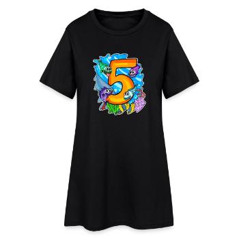 5 Anniversaire 5 ans avec motif animal - cinq - Robe T-shirt Femme - noir - Devant