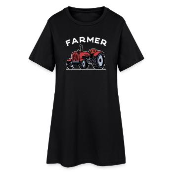Un agriculteur de champ de tracteur de véhicule utilitaire dit agriculteur biologique - Robe T-shirt Femme - noir - Devant
