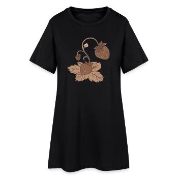 Seiche fraise - Robe T-shirt Femme - noir - Devant