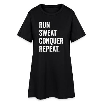 Courir. Sueur. Conquérir. Répéter. - Robe T-shirt Femme - noir - Devant