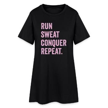 Courir. Sueur. Conquérir. Répéter. - Robe T-shirt Femme - noir - Devant