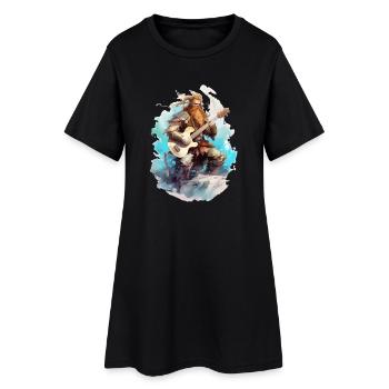 Viking Guitar Rocker Musicien Guitariste - Robe T-shirt Femme - noir - Devant