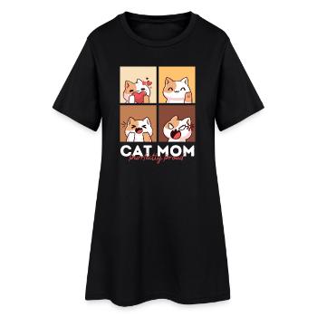 Maman chatte Purfffectly fière - Robe T-shirt Femme - noir - Devant
