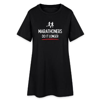 Les marathoniens le font plus longtemps - Robe T-shirt Femme - noir - Devant