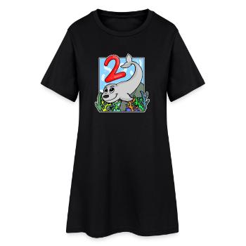 2 anniversaire 2 ans avec motif animal - deux - Robe T-shirt Femme - noir - Devant