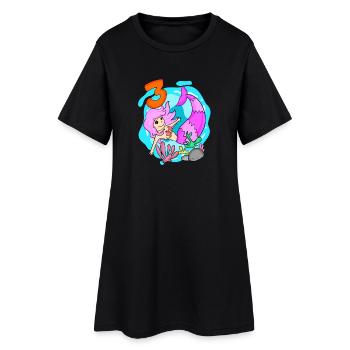 Girl 3 years old 3rd birthday mermaid - Women’s T-Shirt Dress - black - Front