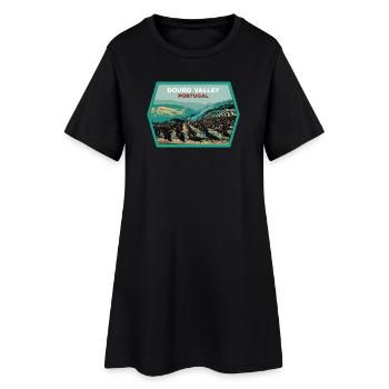 Douro Valley Shield, Portugal Illustration - Women’s T-Shirt Dress - black - Front