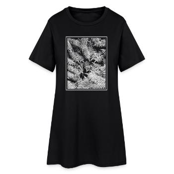 Fougère Végétale - Robe T-shirt Femme - noir - Devant