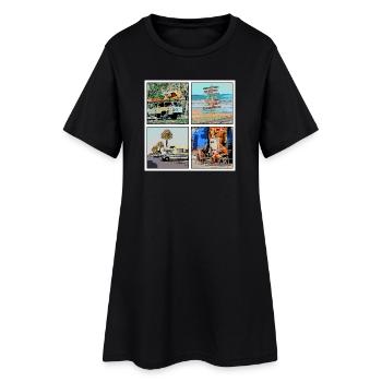 CAMPING - Robe T-shirt Femme - noir - Devant