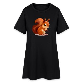 Sonnen-Eichhörnchen-Zauber - Frauen T-Shirt-Kleid - Schwarz - Vorne